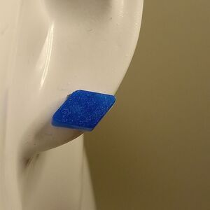 CLEARANCE - Blue diamond shaped resin stud earrings